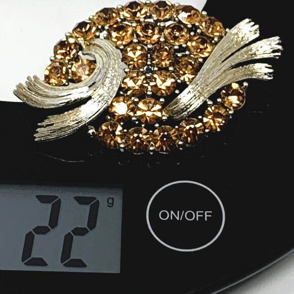 Lisner Rhinestone Silver Tone Brooch - Picture 5 of 5